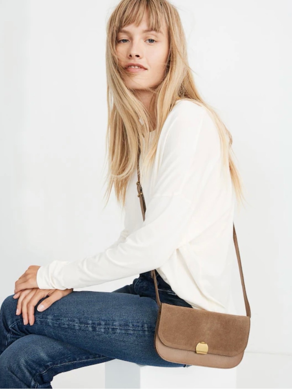 Madewell Abroad Convertible Crossbody Bag in suede
